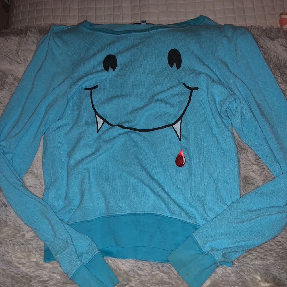 Blue Wild Fox Vampire Sweater